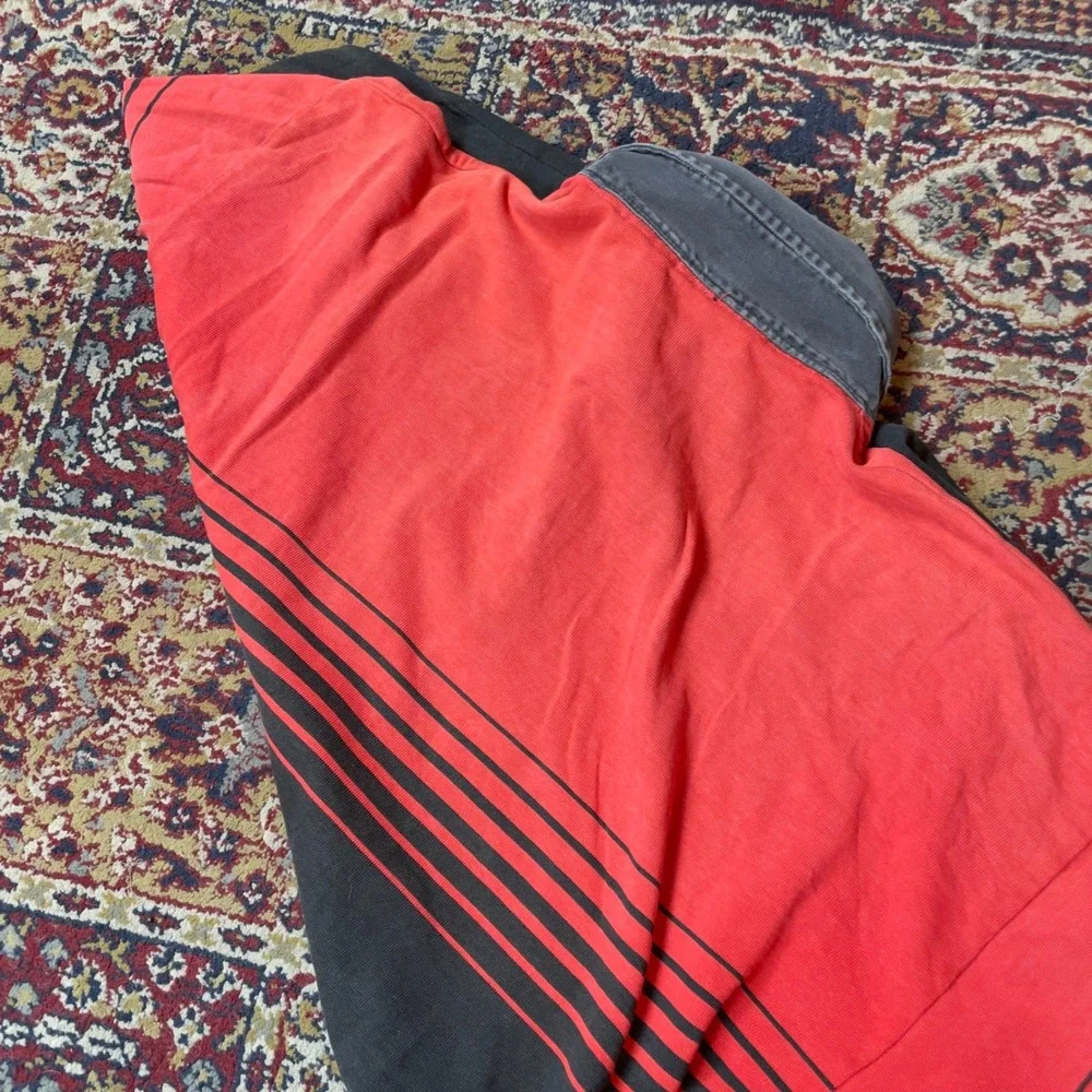 VTG 90s Guinness Durene Cotton Rugby Shirt Striped Red Black LS Embroidered‎ XL